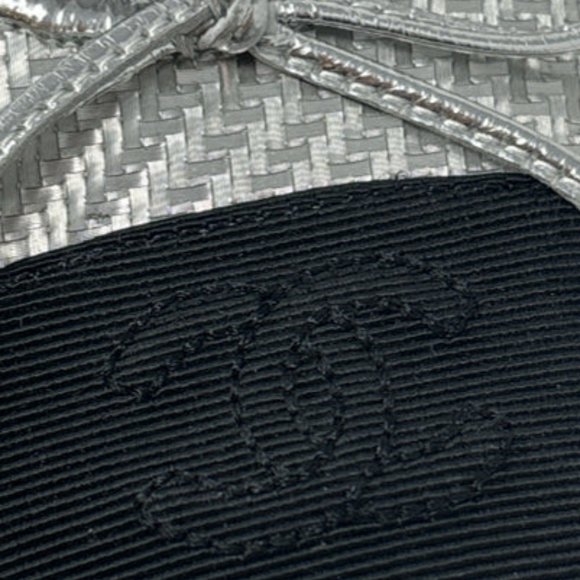 Chanel Metallic PVC Grosgrain Cap Toe Silver Ballerina Flats Size- Size 38 - Picture 5 of 6